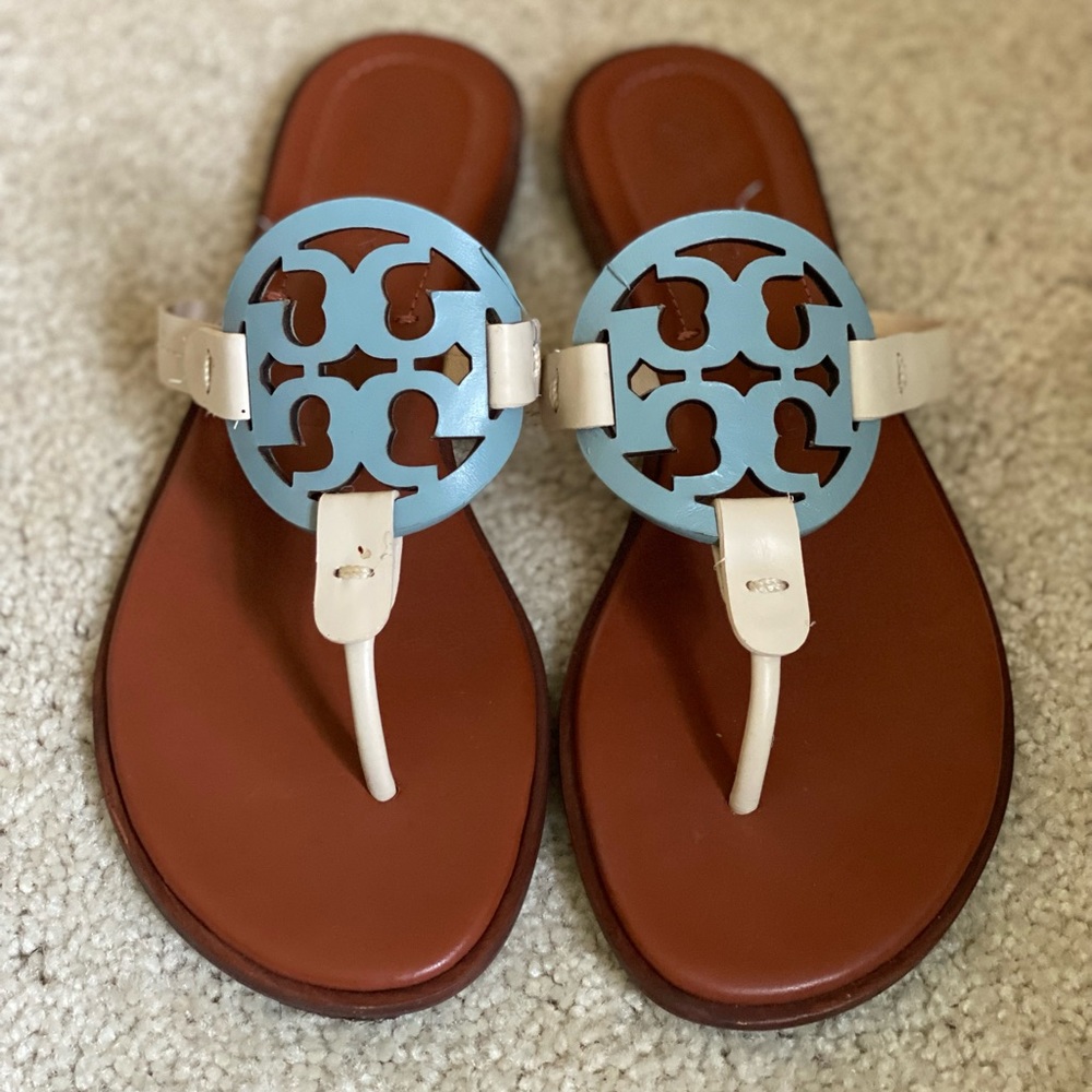 Tory Burch Miller Northern Blue/Cream size 7